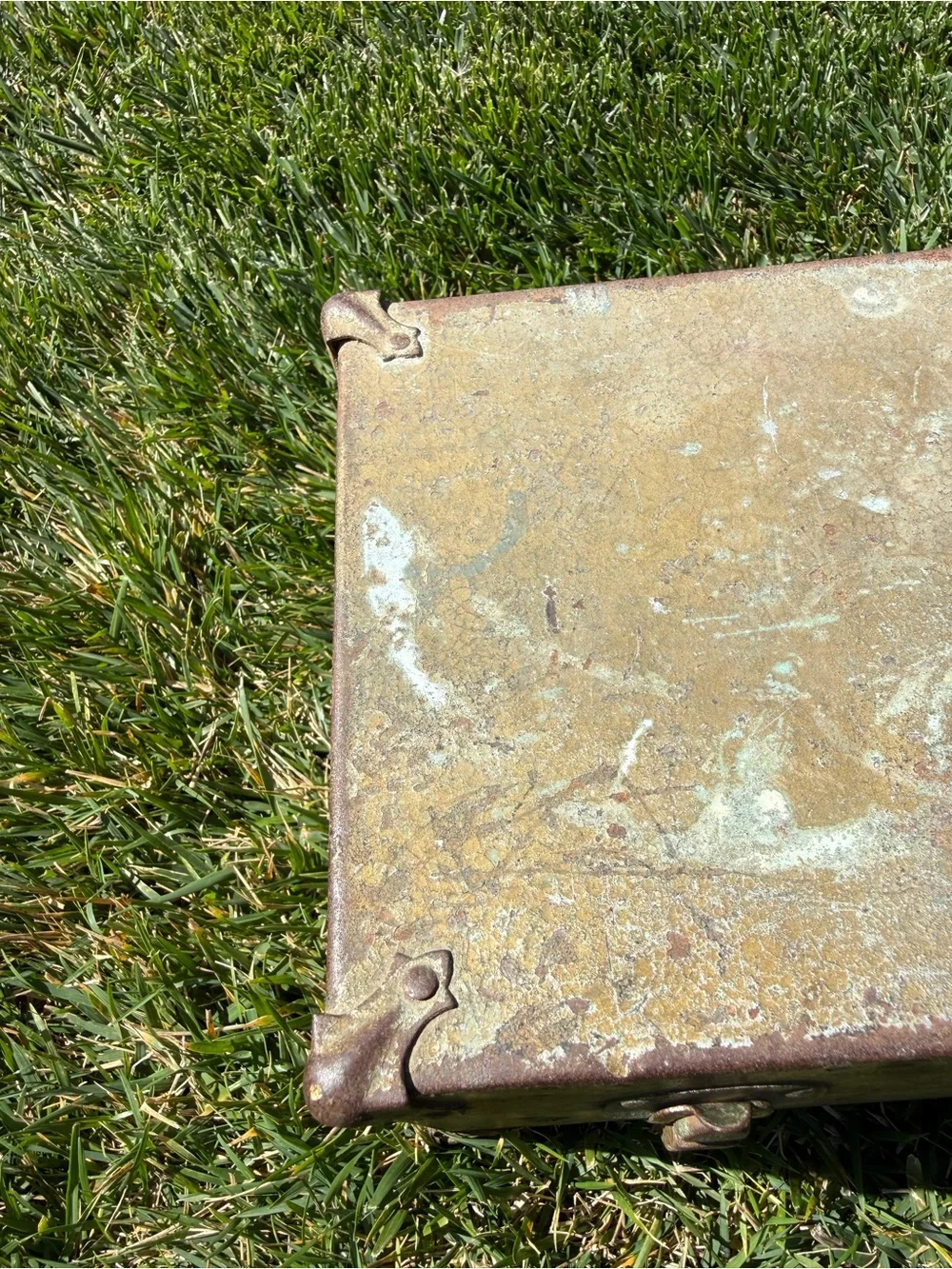 Vintage 1942 WWII US Army M6 Steel Tool Box Chest with Tray Removable Handle